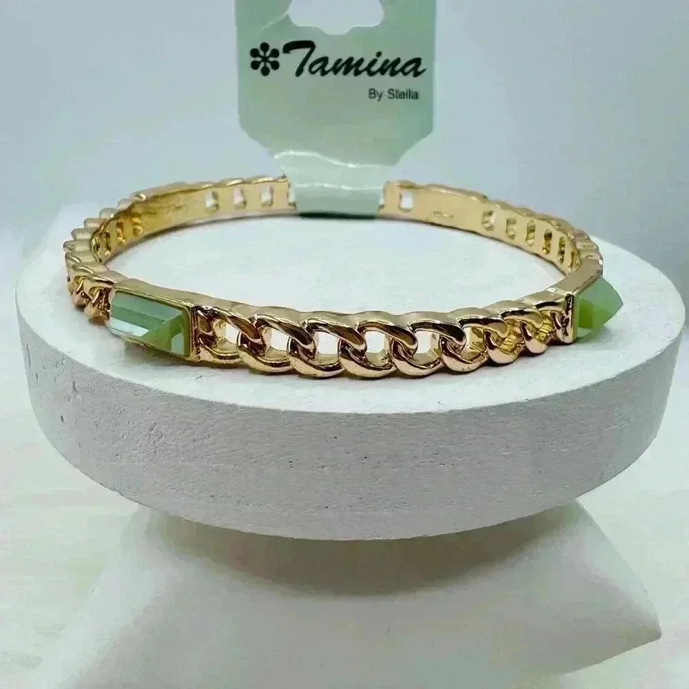 The Green and Gold Bangle Bracelet